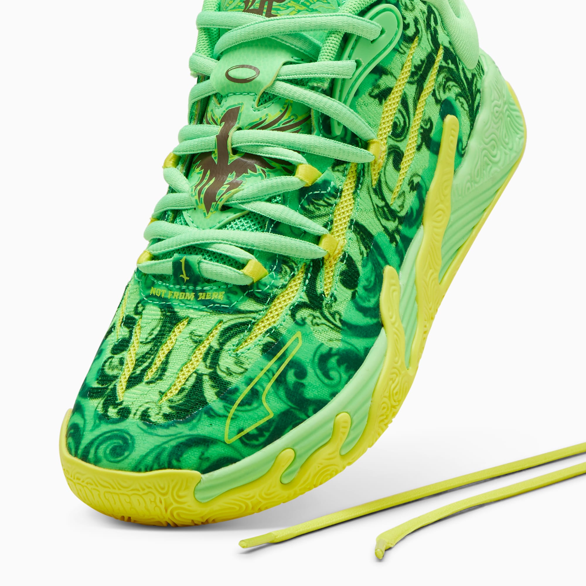 PUMA x LAFRANCE MB.03 basketbalschoenen voor Heren, Groen/Geel